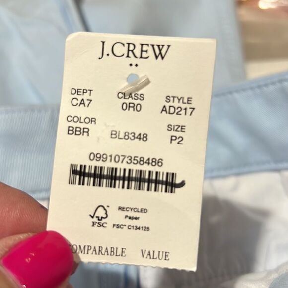 J. Crew Factory Petite high-rise girlfriend chino pant size 2P NWT Blue Breeze - Picture 10 of 13